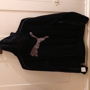 NWT Puma black velour hoodie Boys Sz M
